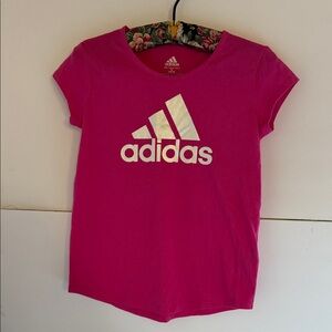 Adidas Kids Fuchsia Tee with Logo